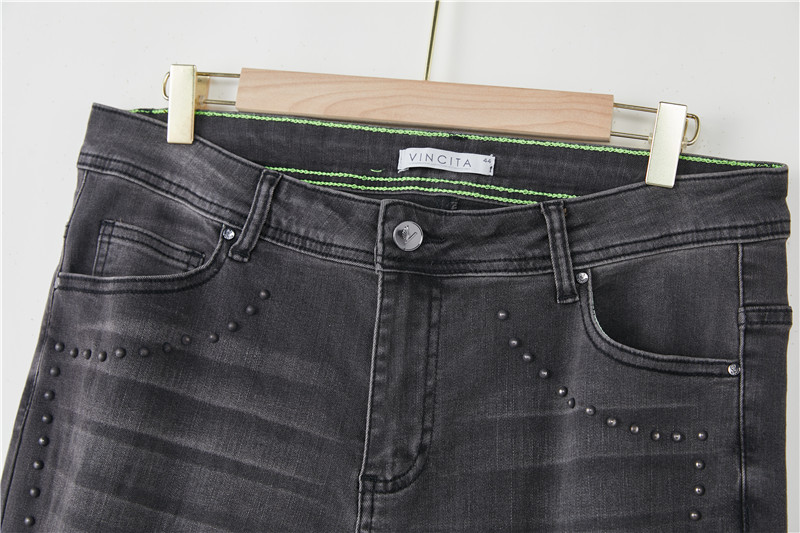 Lavtaljede sorte stretch-denim-jeans med push-up numseløft til kvinder (2)