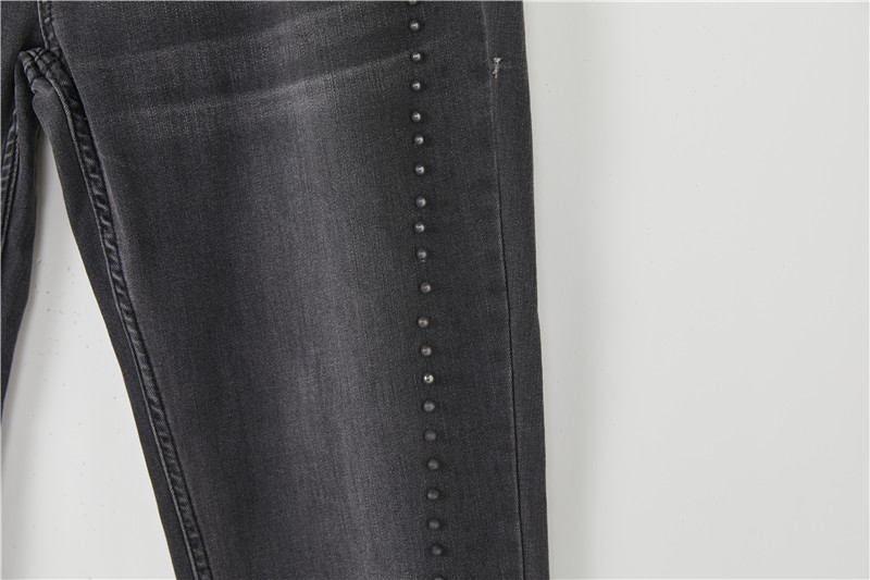 Lavtaljede sorte stretch-denim-jeans med push-up numseløft til kvinder (3)