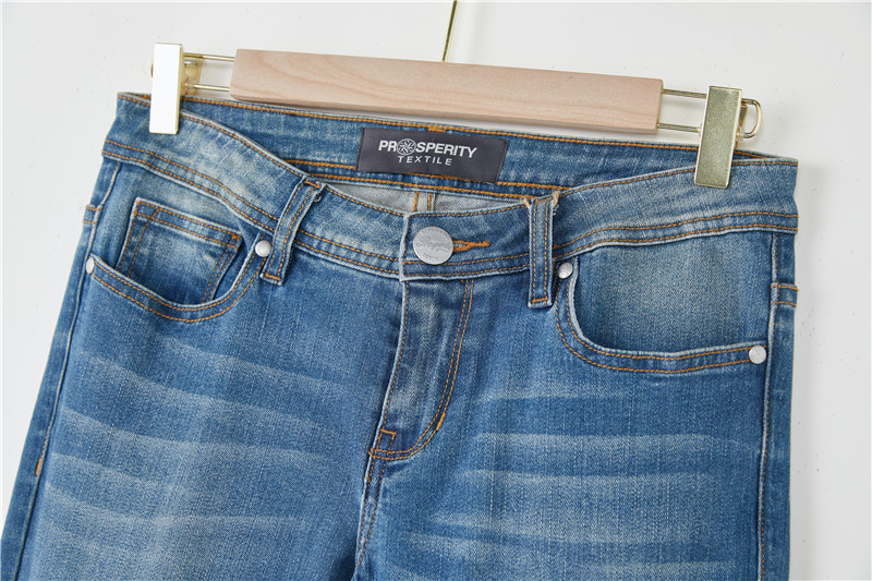 Lae middellyf swart rek denim boude lift jeans opstoot dames gesplete jeans (3)