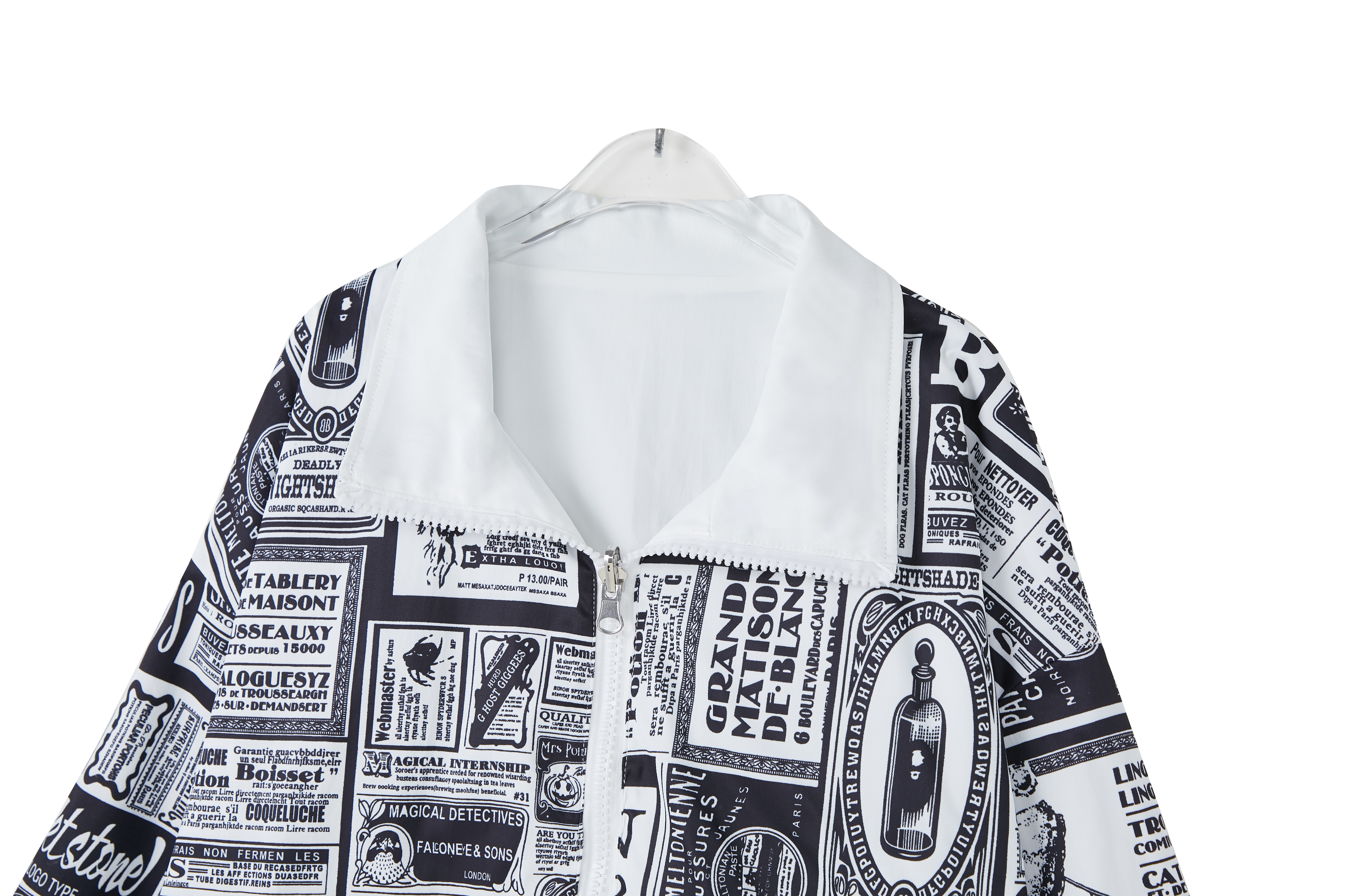 新しいファッションプリントスタンドカラー長袖ジャケット (2)