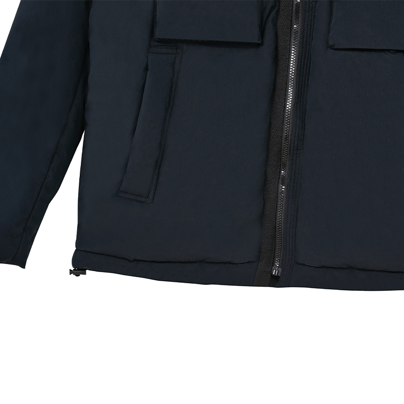 Palton de puf pentru bărbați Simple Thicken, cu glugă, căptușit cu vată caldă, paltoane de iarnă (5)