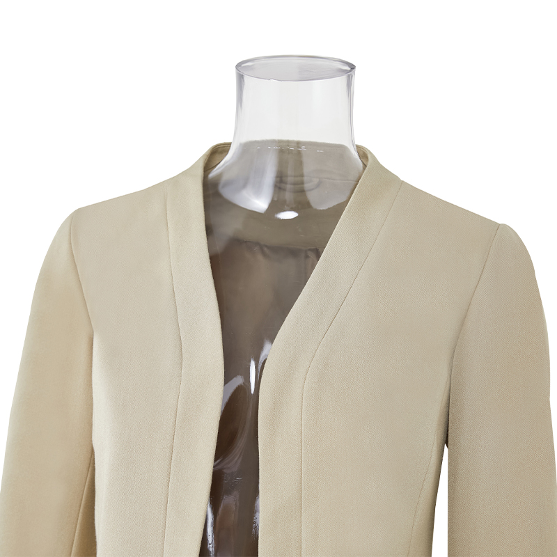महिला फॅशन प्लेड ब्लेझर एलिगंट कोट सूट (2)