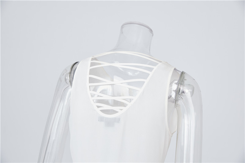 šaty na mieru pletený sveter s okrúhlym výstrihom bez rukávov ležérny pás dámy dlhé štýlové sexi biele letné šaty (3)