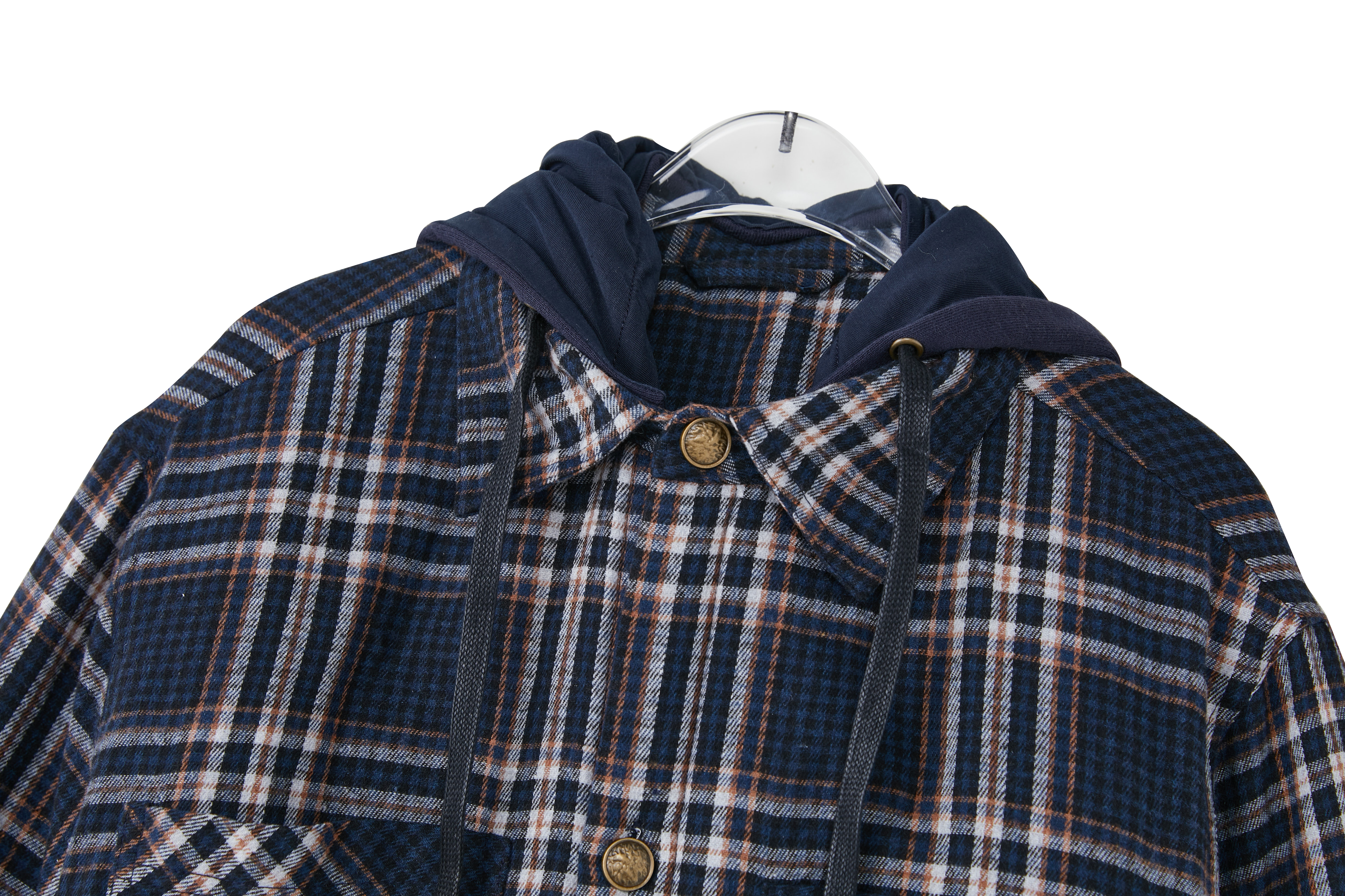2022 Button Down Thermal Plaid Flannel Coats Fall Winter Jackets Mens (2)