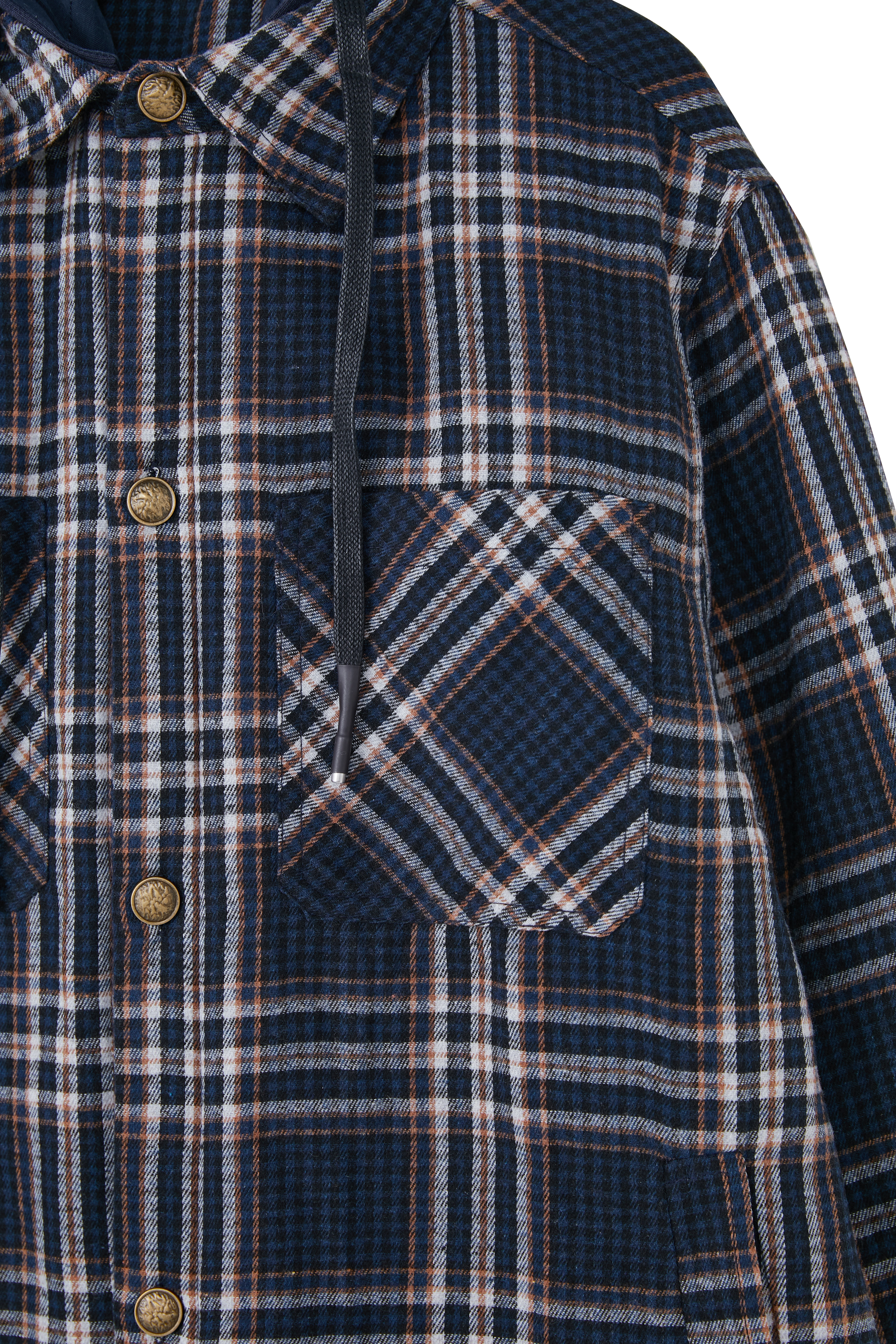 2022 Button Down Thermal Plaid Flannel Coats Fall Winter Jackets Mens (3)