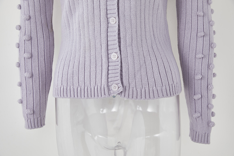 Factory custom Ladies short Crocheted Weaving Method Autumn Jacket Button Up Collar Women Knitted Cardigan (4)
