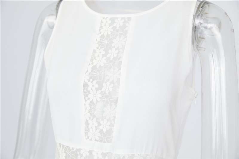 custom dress knit sweater round neck sleeveless casual waist ladies long stylish sexy white summer dress (4)